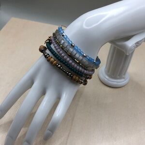 Curated bundle Alex and Ani stackable layering bangle bracelets lot of 6 boho.